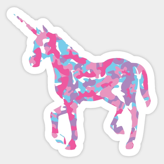 Unicorn Camo Print Sticker by Danie Bevis Design